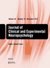 JOURNAL OF CLINICAL AND EXPERIMENTAL NEUROPSYCHOLOGY雜志封面